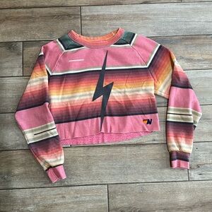 Aviator Nation Striped Cropped Sweater size Medium